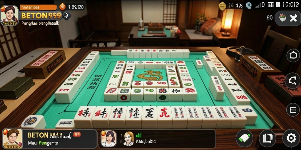 Tampilan menawan gameplay BETON999 dengan karakter Mahjong.
