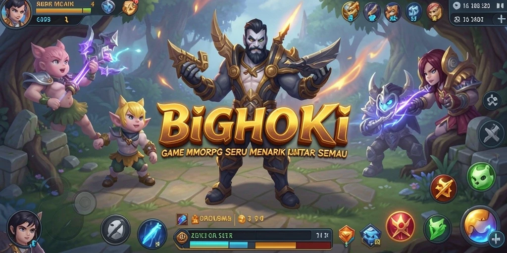 Tampilan gameplay seru BIGHOKI dalam dunia MMORPG.