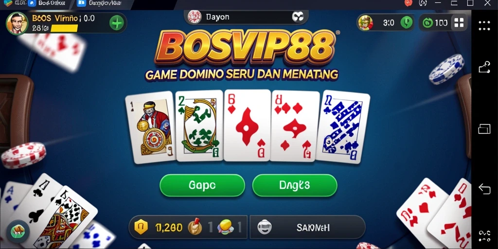 Screenshot gameplay seru dari BOSVIP88 yang menampilkan aksi Domino.