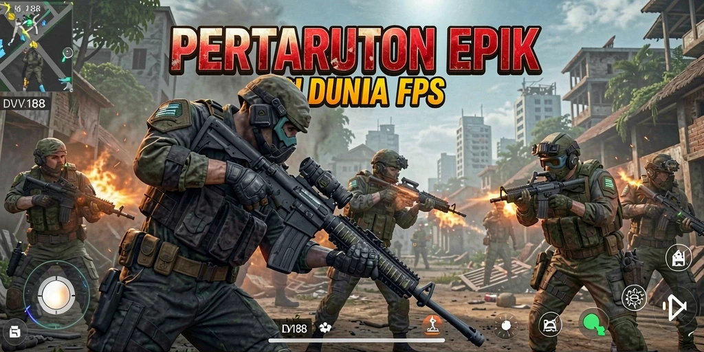 Gameplay DV188 menampilkan aksi tembak-menembak yang intens dan strategis.