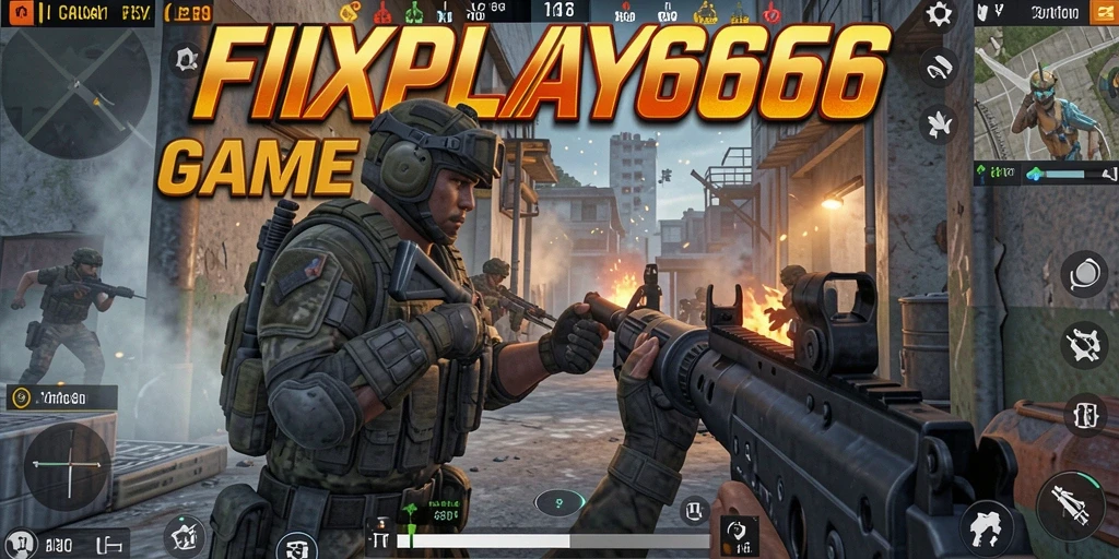 Screenshot memperlihatkan aksi tembak-menembak yang mendebarkan di dalam game FIXPLAY666.