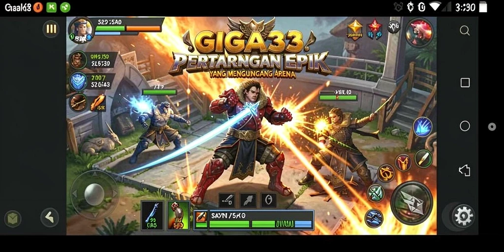 Tampilan aksi epik dalam permainan GIGA33 yang penuh tantangan.