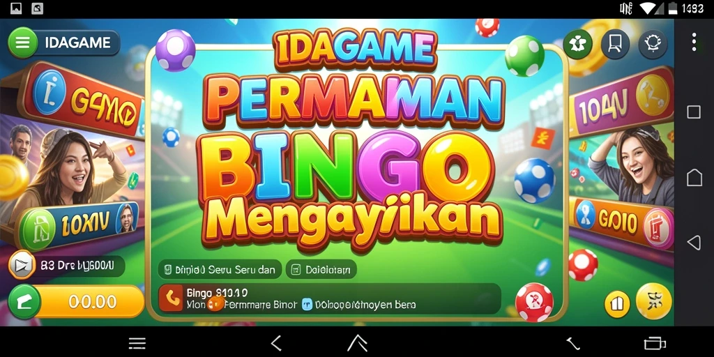 Tampilan gameplay seru IDAGAME yang menampilkan permainan Bingo.