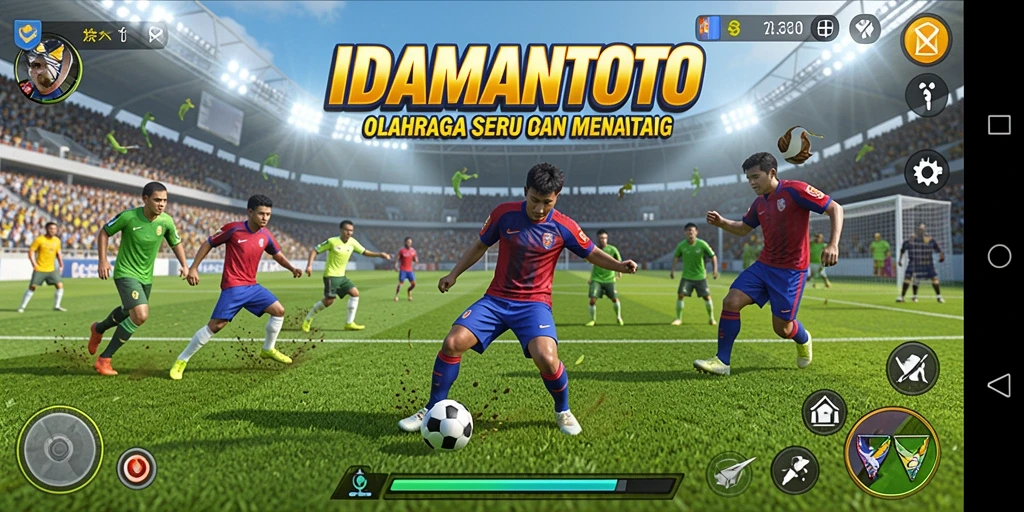 Screenshot IDAMANTOTO menampilkan aksi seru dalam permainan olahraga.