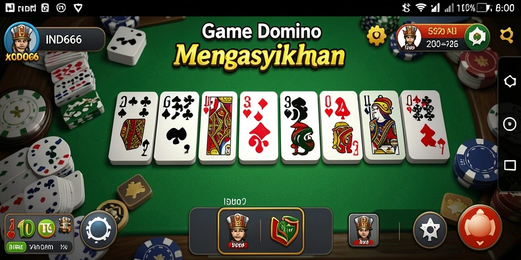 Gameplay seru Domino yang penuh strategi dan kesenangan.