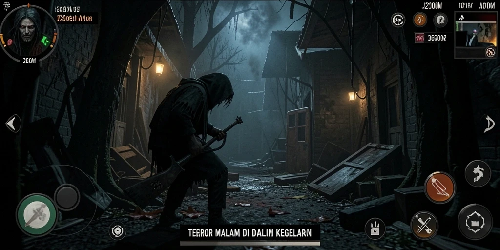 Gameplay menakutkan dalam J200M dengan suasana mencekam.