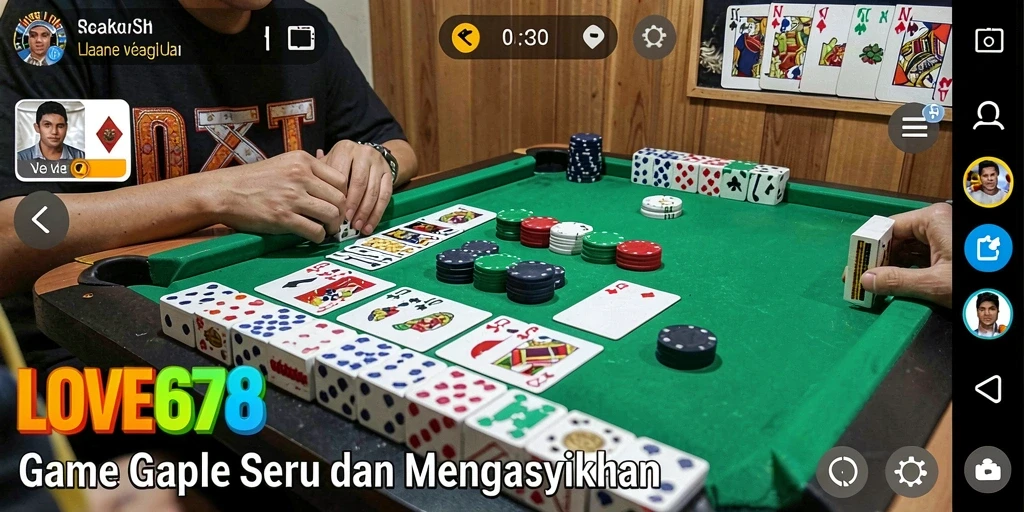 Screenshot utama menunjukkan gameplay Gaple penuh keseruan.