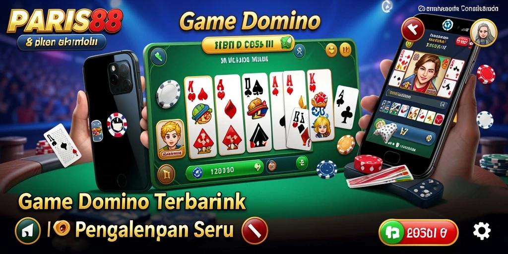 Tampilan seru permainan Domino di PARIS88 dengan grafis menarik.