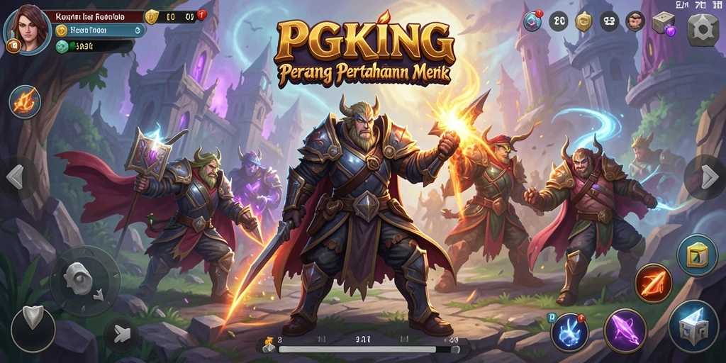 Screenshot gameplay menampilkan menara pertahanan dalam pertempuran seru.