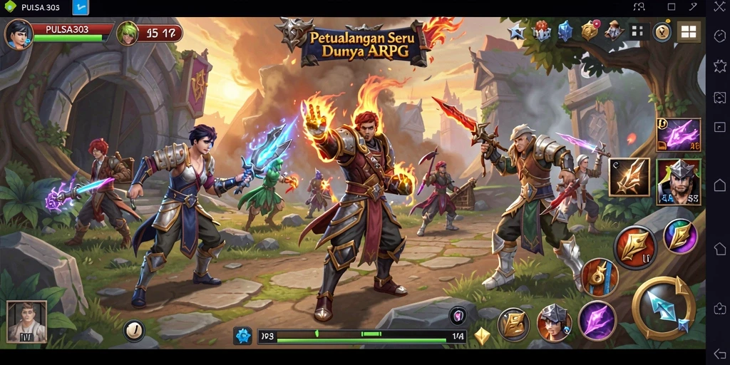 Tampak seru dari gameplay ARPG PULSA303 dengan aksi seru.
