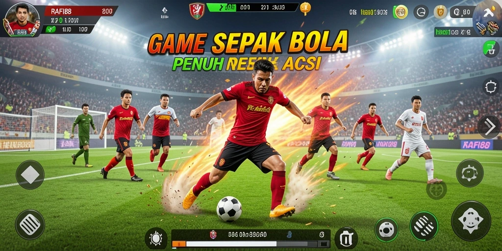 Gameplay seru dari RAFI88 dengan aksi di lapangan sepak bola.