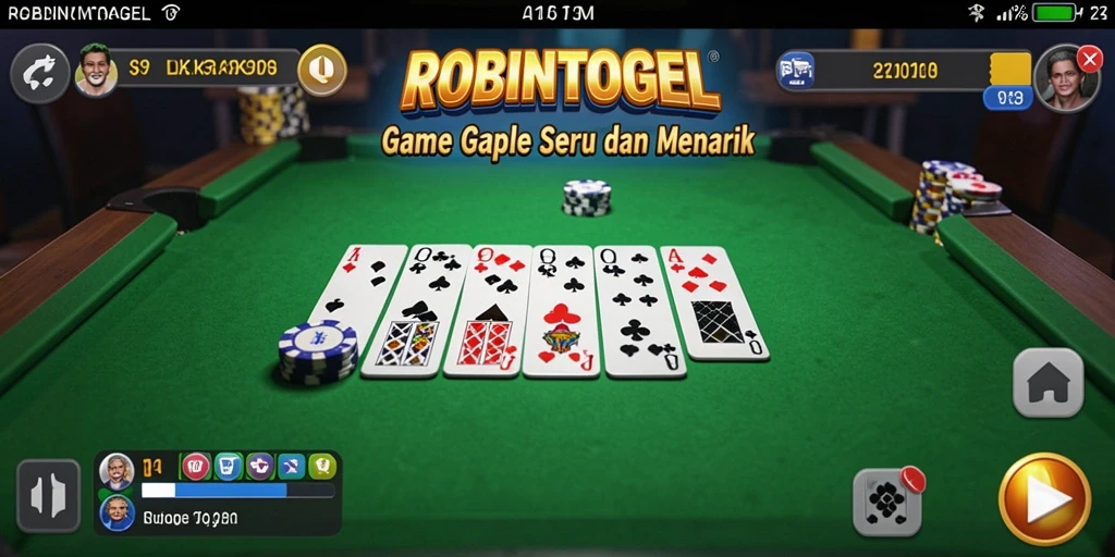 Gambaran gameplay seru dari ROBINTOGEL dalam permainan Gaple.