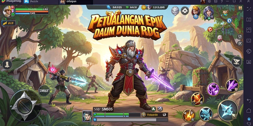 Tampilan gameplay menakjubkan dalam <strong>SM605</strong>, menjelajahi dunia RPG yang luas.