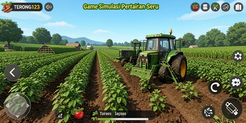 Tangkapan layar gameplay <strong>TERONG123</strong> yang menunjukkan aktivitas bertani yang menarik.