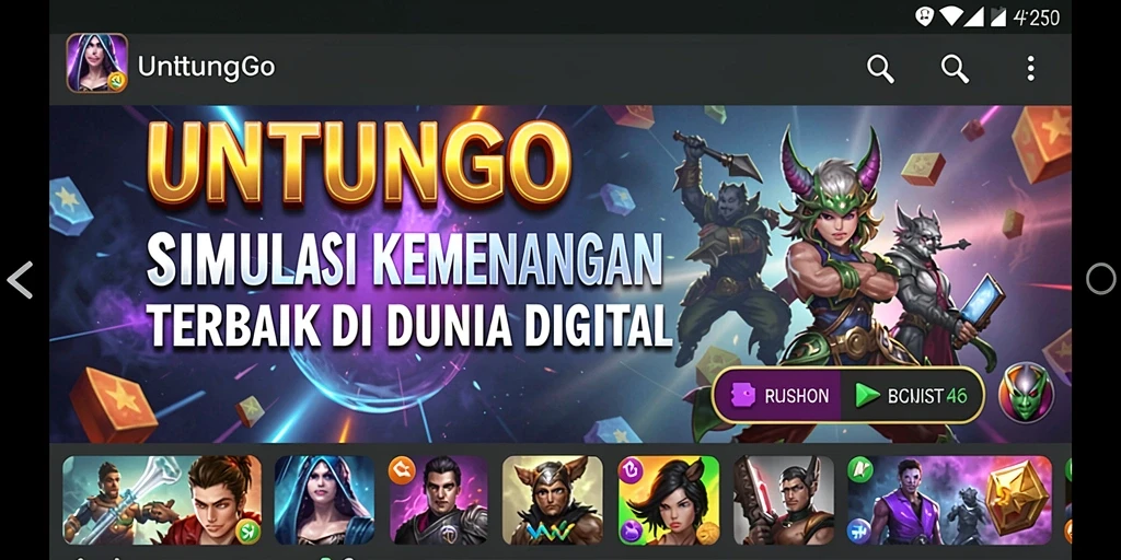 Tampilan seru gameplay UNTUNGGO yang penuh strategi dan tantangan.