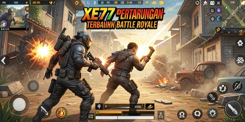 Gameplay seru XE77 dalam pertarungan Battle Royale yang mendebarkan.